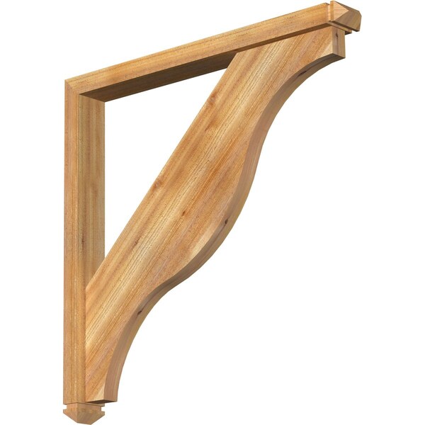 Ekena Millwork Funston Arts and Crafts Rough Sawn Bracket w/ Offset Brace, Western Red Cedar, 4"W x 36"D x 36"H BKT0402X36X36FST03RWR - main
